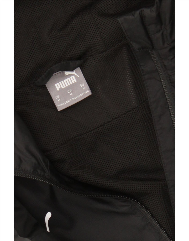 PUMA Mens Hooded Tracksuit Top Jacket Medium Black Colourblock Polyester Vintage Puma and Second-Hand Puma from Messina Hembry 