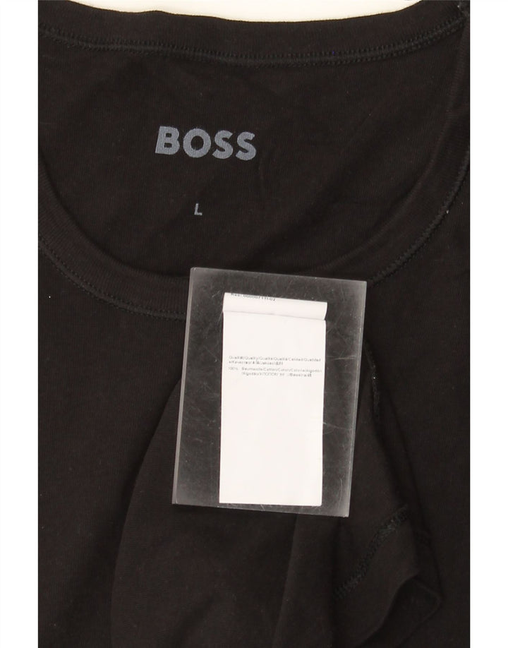 Hugo Boss Herren T-Shirt Top Large Schwarz Baumwolle