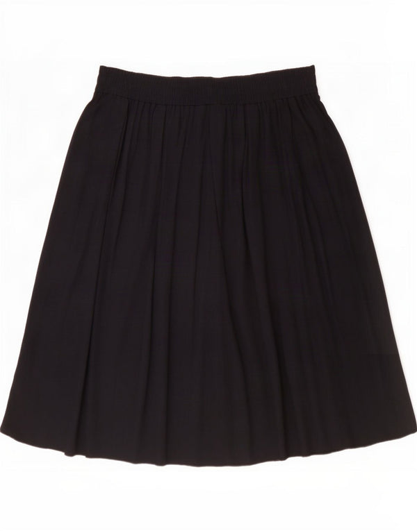 St Michael Damen Faltenrock UK 14 Large W32 Schwarze Viskose
