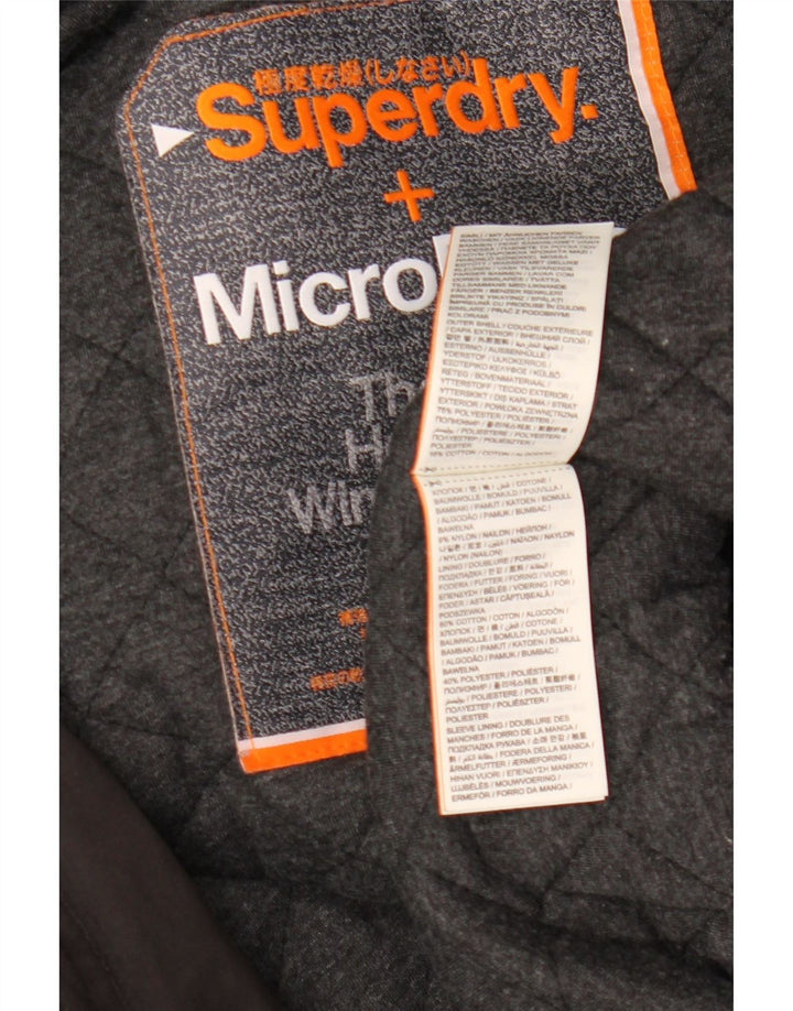 Superdry Damen Windbomber Bomberjacke mit Kapuze UK 16 Large Schwarz Polyester