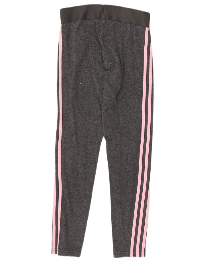 ADIDAS Damen Leggings UK 4/6 XS Graue Baumwolle