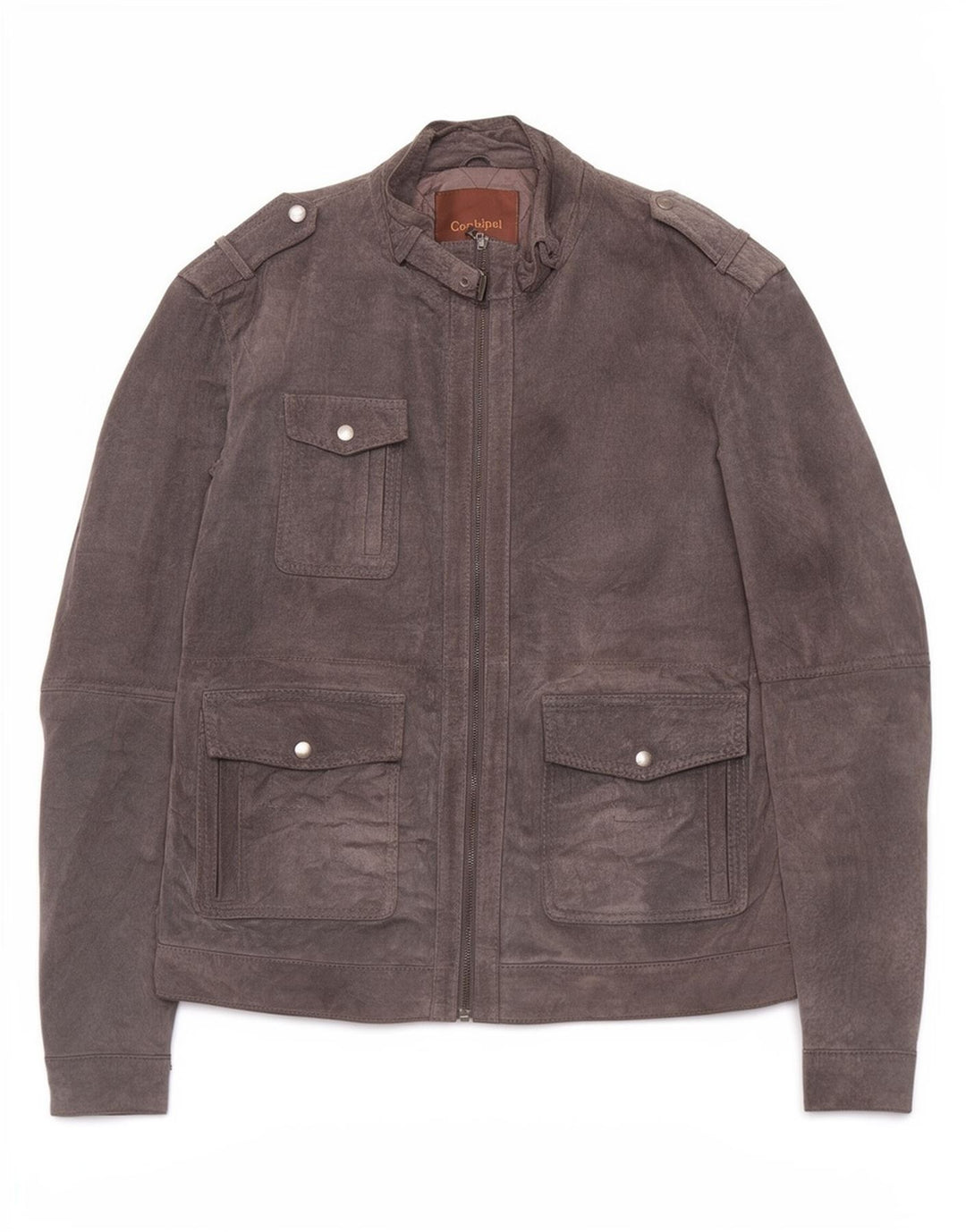 Conbipel Herren Militärlederjacke IT 52 Großes graues Leder
