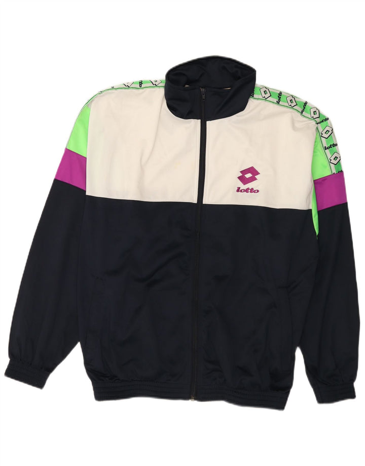 Lotto Herren-Trainingsanzugoberteil mit Grafik, Größe L, Marineblau, Farbblock