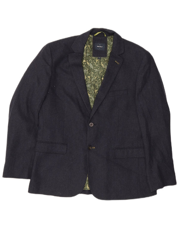 White Stuff Herren-Blazer mit 2 Knöpfen, UK 42, XL, marineblaue Wolle