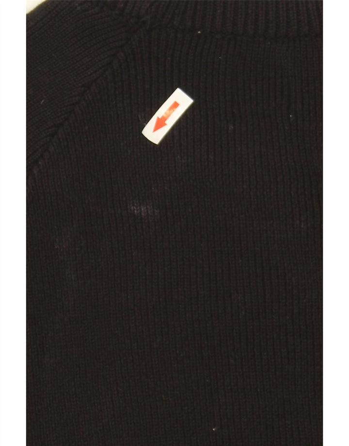 Zara Herren-Pullover mit Rundhalsausschnitt, mittlere schwarze Baumwolle