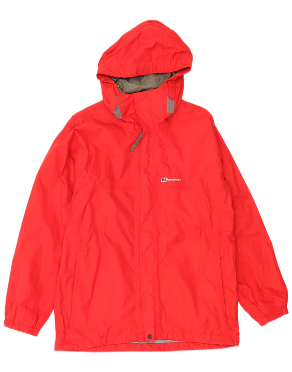 Berghaus Jungen-Regenjacke mit Kapuze, 12–13 Jahre, rotes Nylon