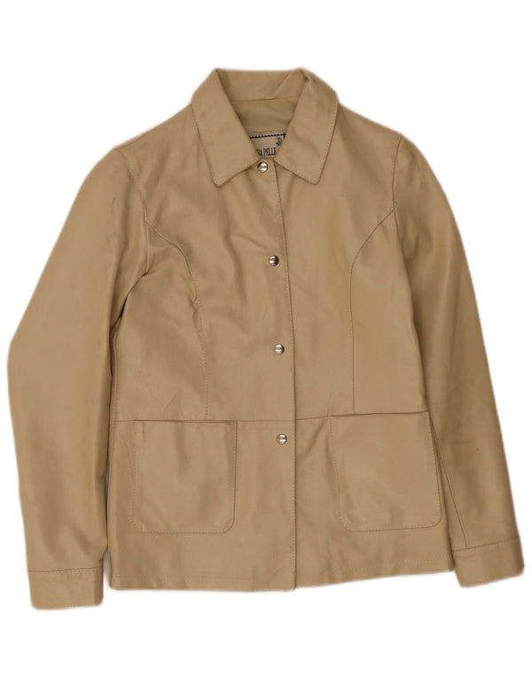 Vintage Damen Lederjacke Mittelbeiges Leder