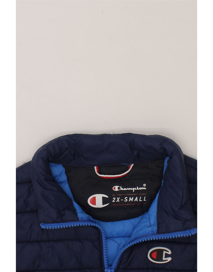 CHAMPION Boys Padded Gilet 3-4 Years 2XS Navy Blue Vintage Champion and Second-Hand Champion from Messina Hembry 