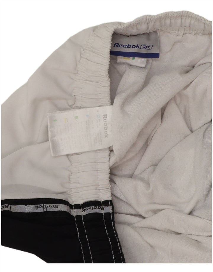 Reebok Herren-Trainingshose mit Grafik, mittelweißes Farbblock-Polyester