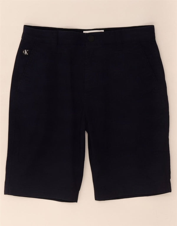 Calvin Klein Mens Chino Shorts Small W30 Navy Blue Cotton