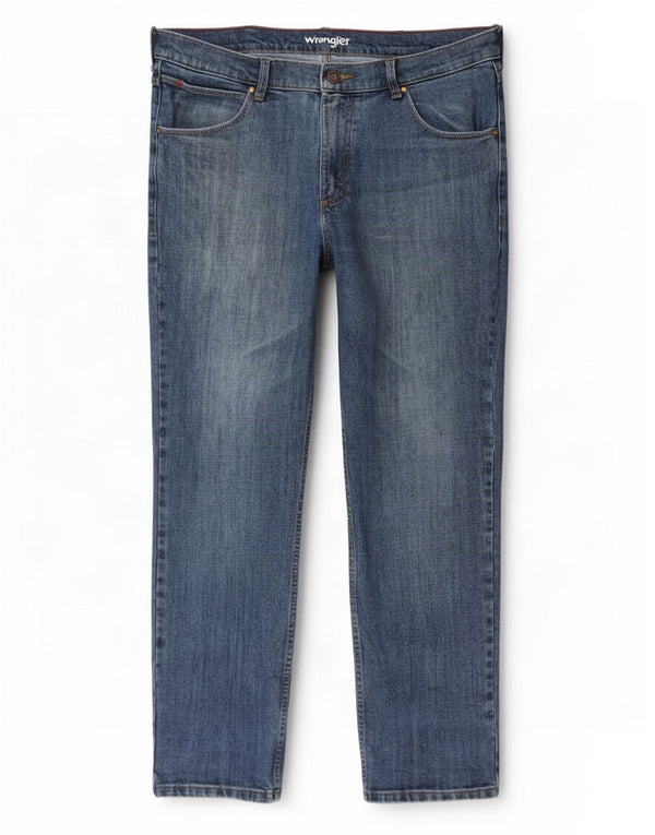 Wrangler Herren Regular Straight Jeans W36 L30 Blaue Baumwolle