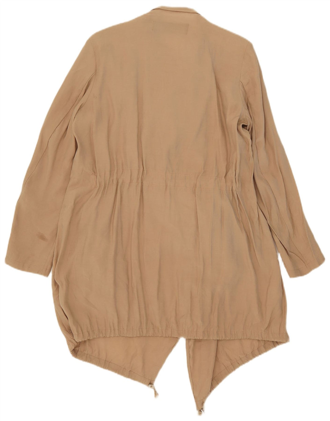 Zara Damen Open Waterfall Jacke UK 14 Medium Beige Modal