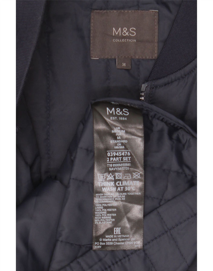 Marks & Spencer Herren Liner Gilet UK 38 Medium Marineblau Polyester