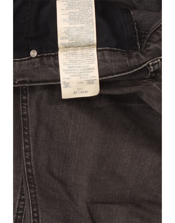 Lee Herren Luke Slim Jeans W34 L32 Graue Baumwolle