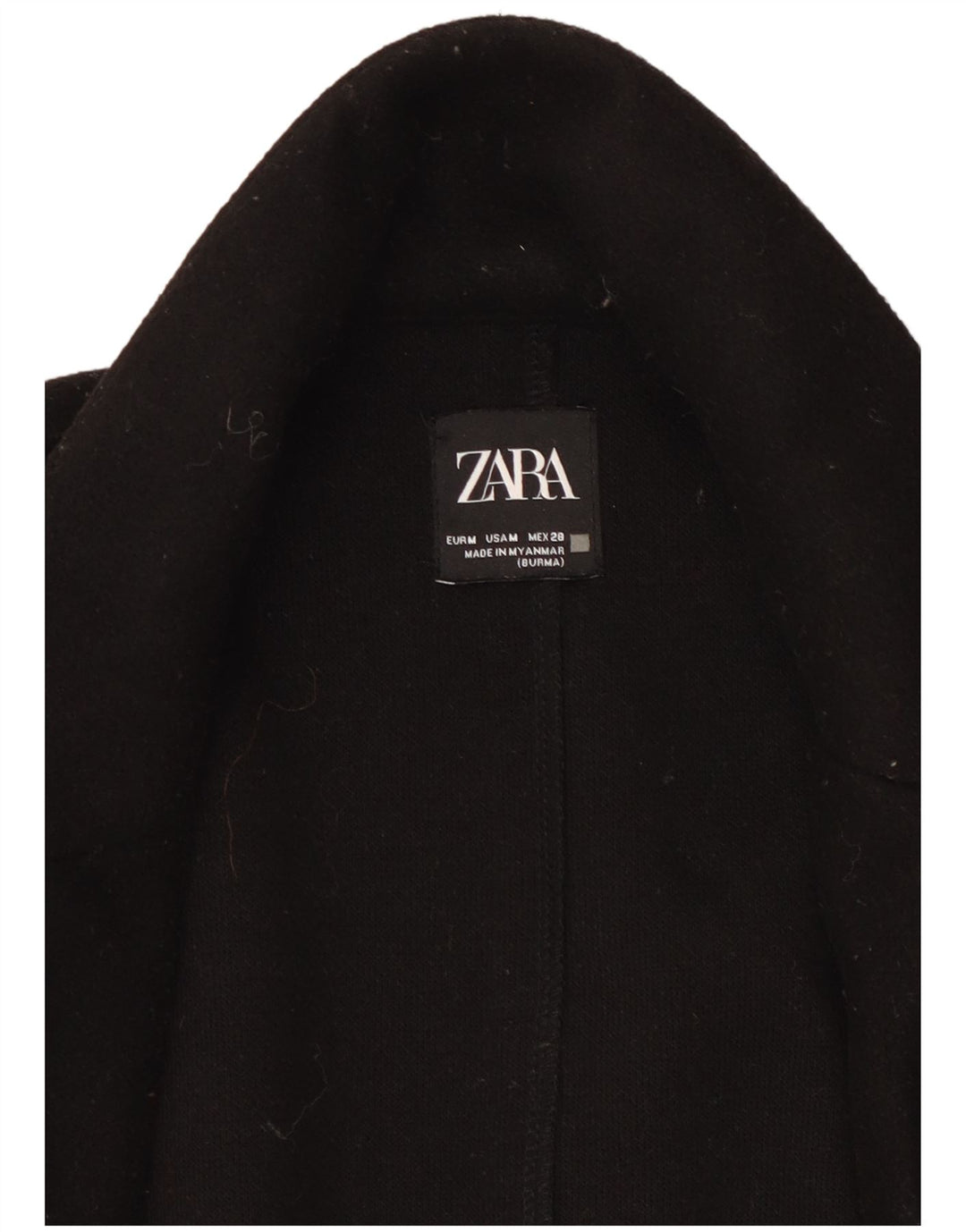 Zara Womens Open Overcoat UK 14 Medium Schwarz