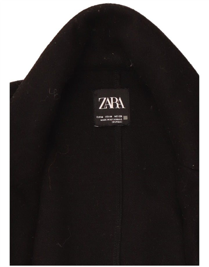 Zara Womens Open Overcoat UK 14 Medium Schwarz