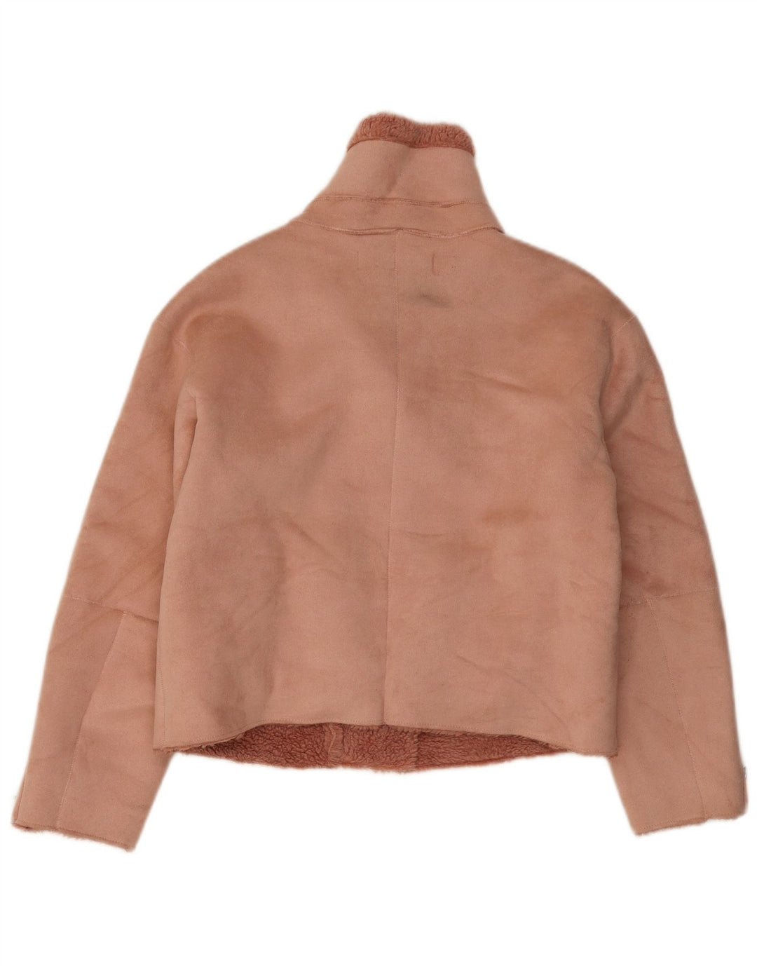 Zara Damen Sherpa Jacke UK 10 Small Rosa Polyester
