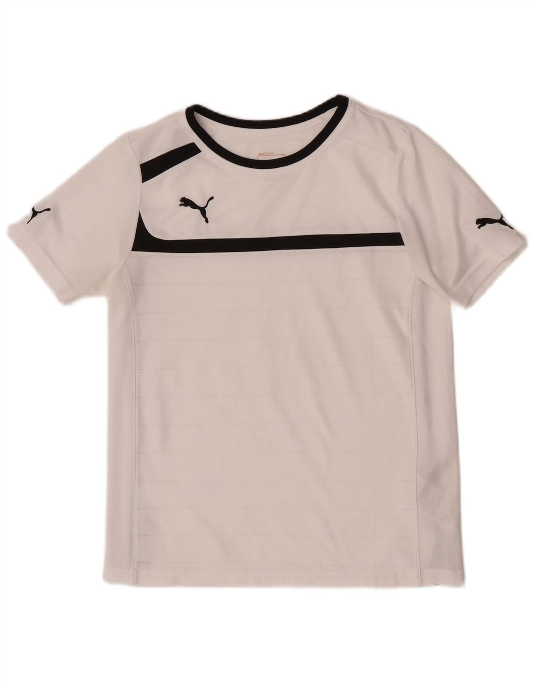 Puma Jungen T-Shirt mit normaler Grafik, 11–12 Jahre, weißes Farbblockdesign