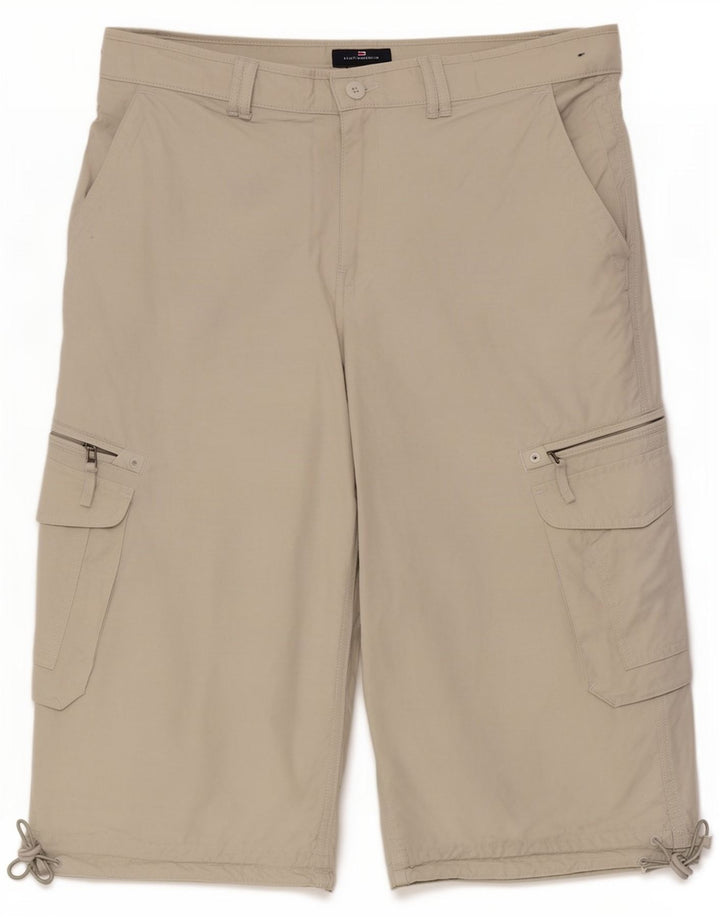 Marks & Spencer Herren Cargo-Bermudashorts, Größe L, W36, Beige, Baumwolle