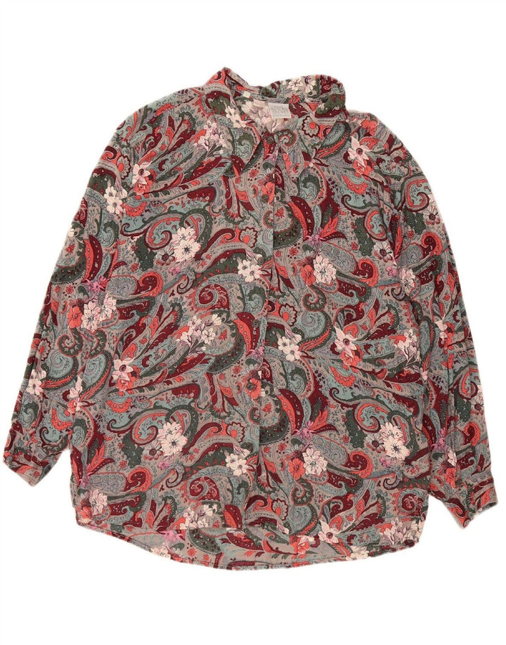 BENETTON Womens Shirt Blouse UK 14 Medium Multicoloured Floral Viscose Vintage Benetton and Second-Hand Benetton from Messina Hembry 