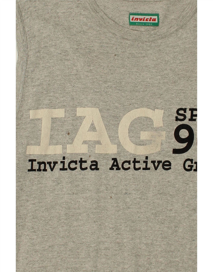 INVICTA Mens Graphic Vest Top Medium Grey Cotton Vintage Invicta and Second-Hand Invicta from Messina Hembry 