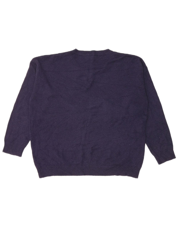 Marks & Spencer Womens Crew Neck Jumper Sweater UK 16 Large Navy Blue
