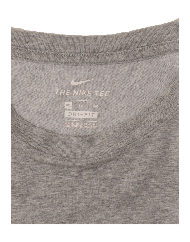 NIKE Mens Dri Fit T-Shirt Top 2XL Grey Cotton Vintage Nike and Second-Hand Nike from Messina Hembry 