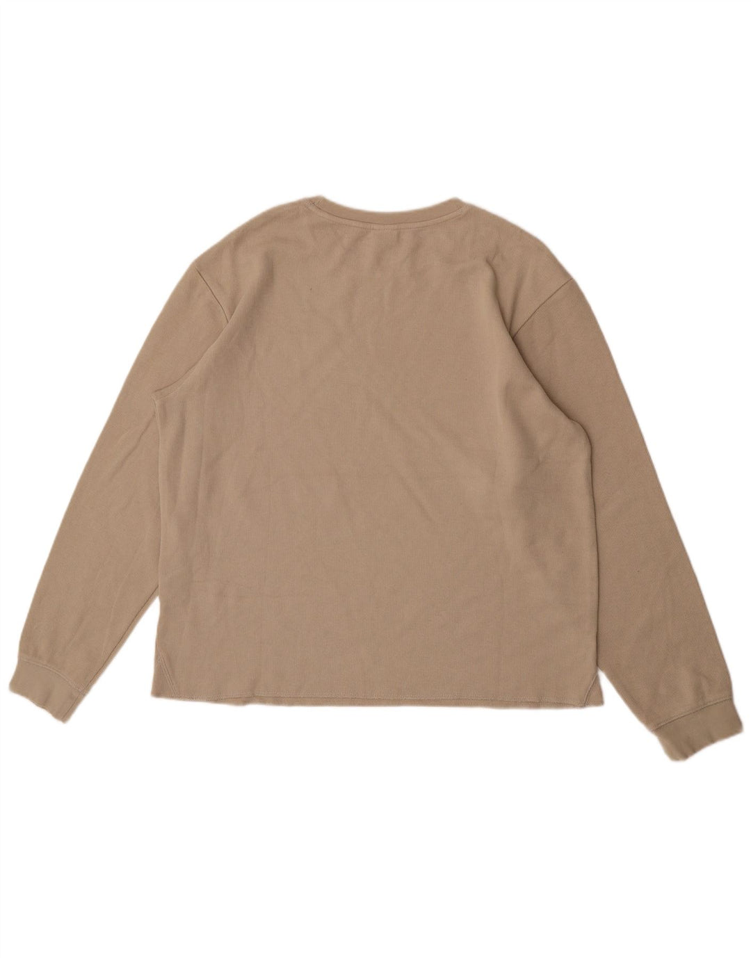 Zara Herren-Oberteil, langärmelig, groß, Beige, Baumwolle