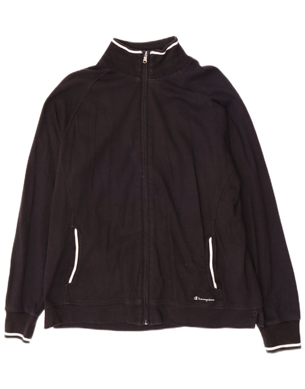 Champion Damen-Trainingsanzug-Top-Jacke, UK 16, Größe L, schwarze Baumwolle