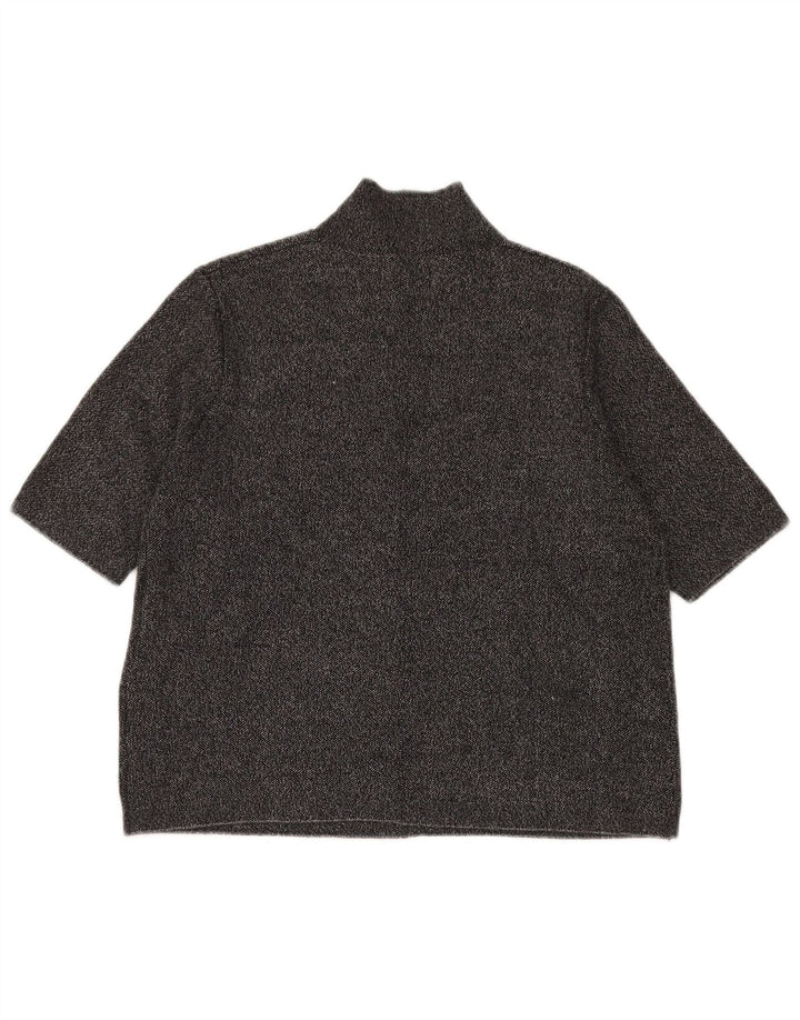 Zara Damen-Blusenoberteil, normal, UK 44, Größe L, grau geflecktes Polyester