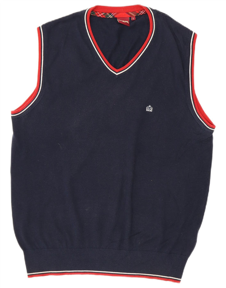 Merc Herren-Tanktop, groß, marineblau, gestreift, Baumwolle