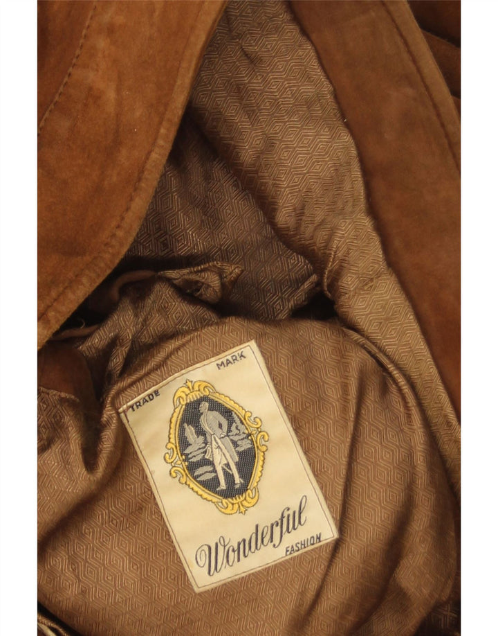 Vintage Herren Wildlederjacke UK 38 Mittelbraun