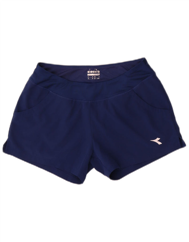 Diadora Damen Sportshorts UK 14 Medium Marineblau Polyester