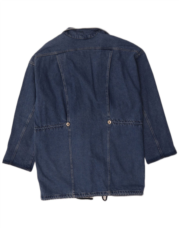 Vintage Damen Longline Zweireiher Blazer Jacke UK 16 Groß Blau