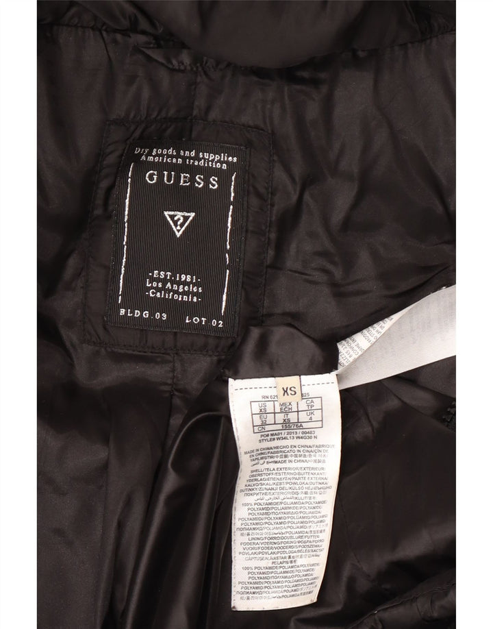 Guess Damen Übergroßer gepolsterter Mantel UK 4 XS Schwarz Polyamid