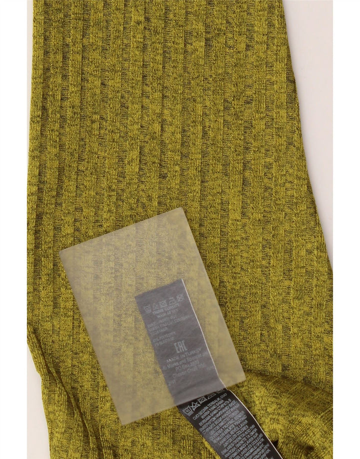Marks & Spencer Damen Top Langarm UK 16 Large Grün geflecktes Polyester