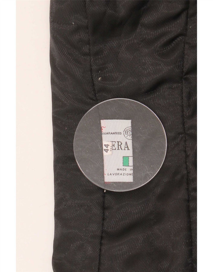 Vintage Damen Lederjacke IT 44 Medium Schwarz