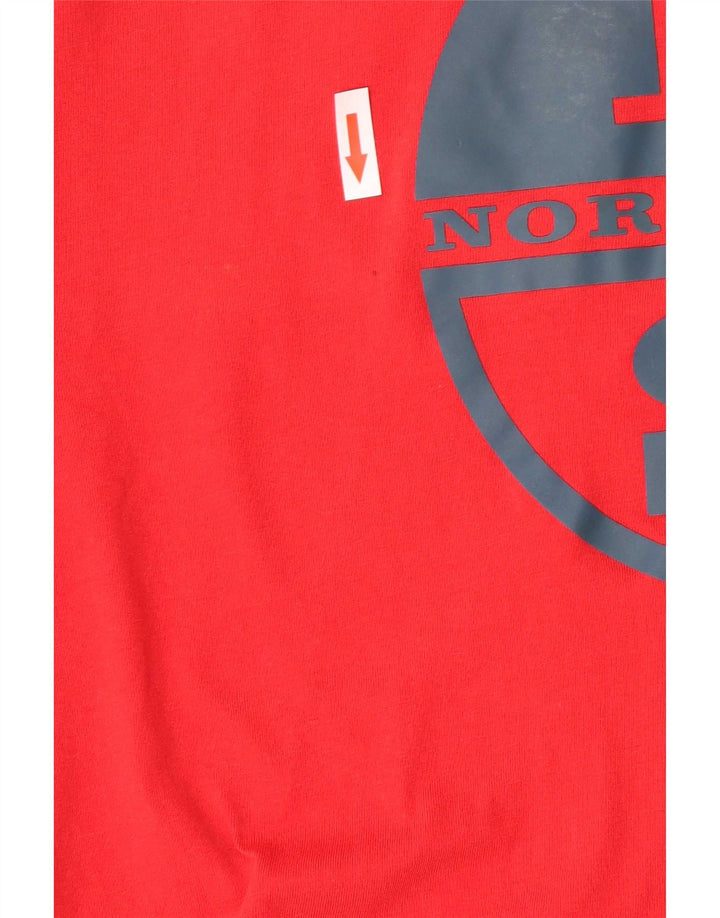 North Sails Herren Grafik-T-Shirt-Oberteil aus mittelroter Baumwolle