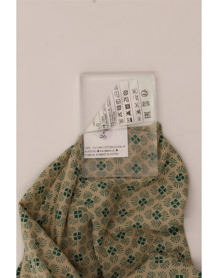 BENETTON Herren-Hemd, groß, grün, geblümt, Baumwolle
