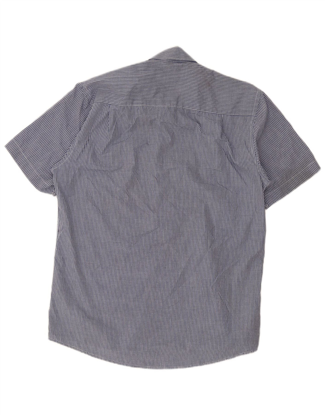 Pierre Cardin Herren-Kurzarmhemd, großes blaues Gingham-Polyester