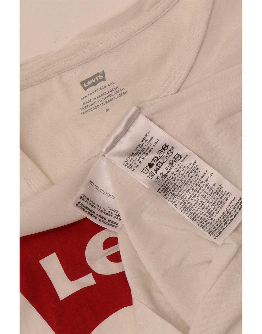 Levi's Damen-T-Shirt mit Grafik, UK 12, mittelweiße Baumwolle