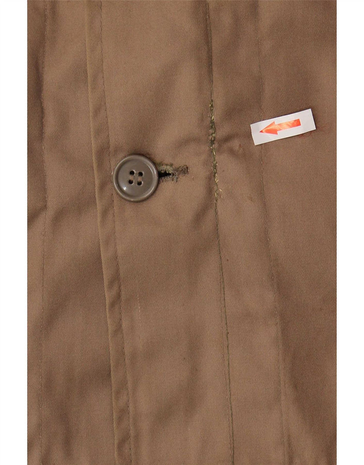 Vintage Herren Kapuzen Sherpa Parka Jacke IT 54 2XL Braun Polyester