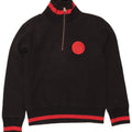LEE Mens Graphic Zip Neck Jumper Sweater Medium Black Colourblock Cotton