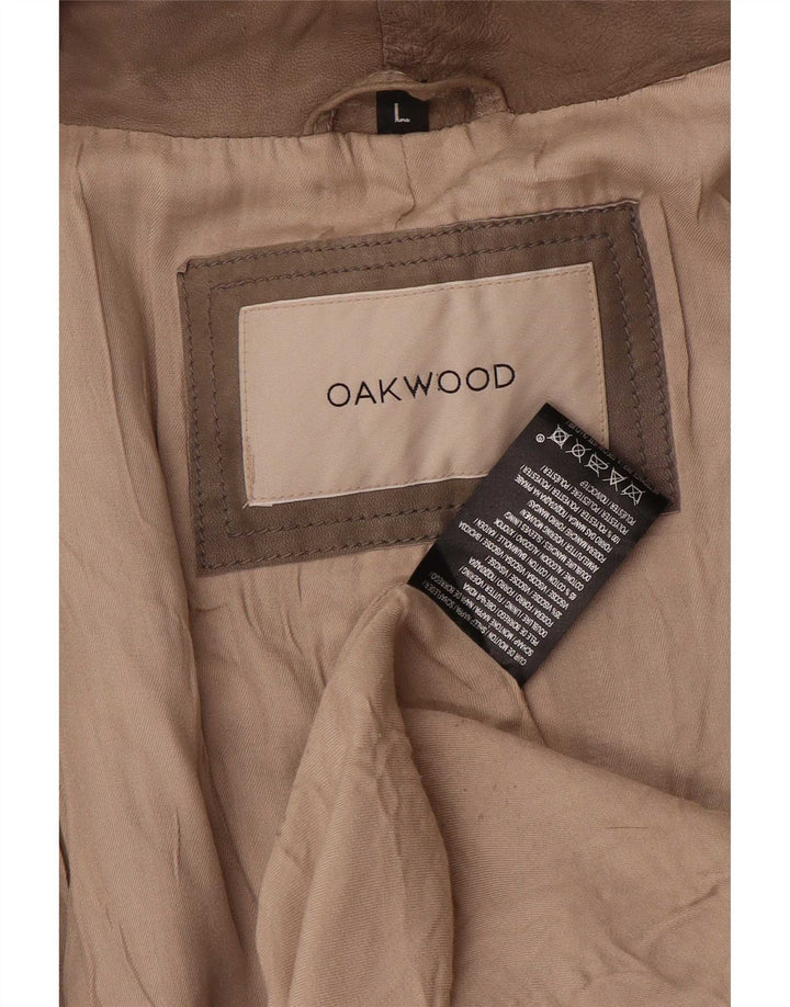 Oakwood Damen Lederjacke UK 14 Large Grau