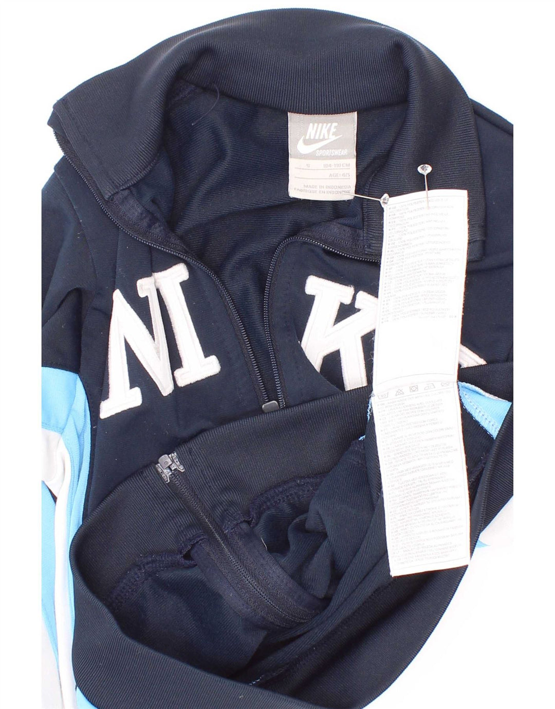 Nike Jungen-Trainingsanzug-Top-Jacke, 4–5 Jahre, Größe S, Marineblau, Farbblock