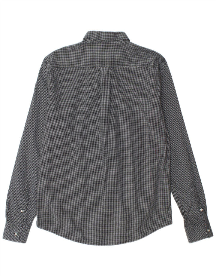 Superdry Herren-Hemd aus mittelblauer Gingham-Baumwolle in Marineblau