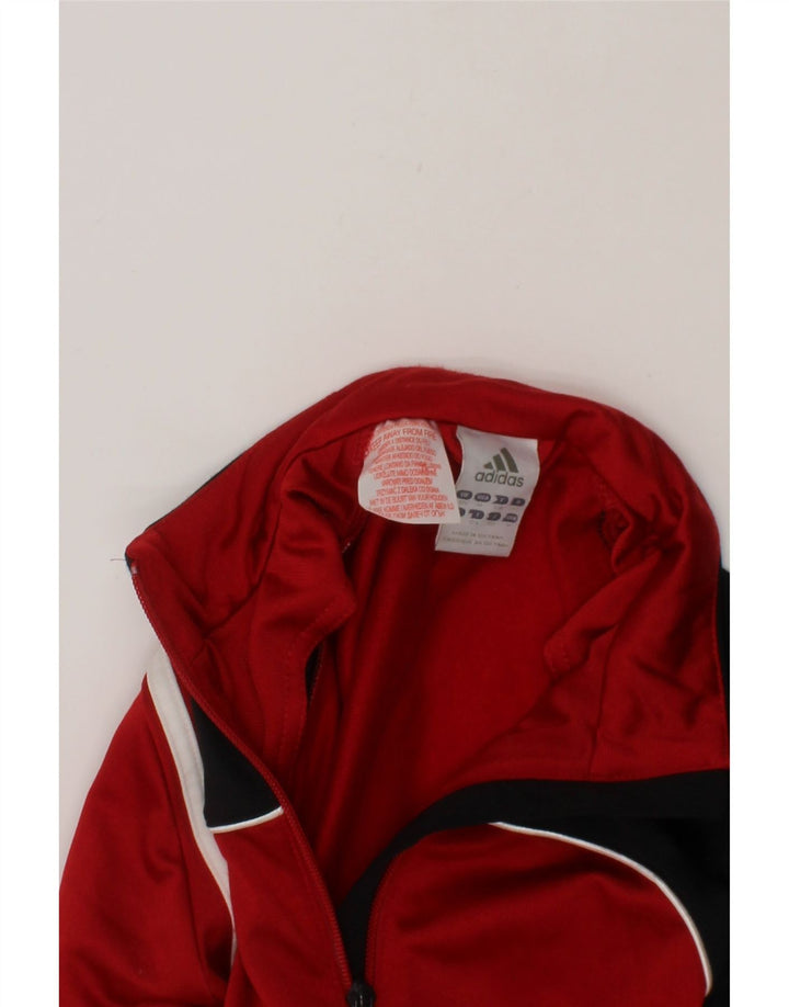 ADIDAS Boys Tracksuit Top Jacket 11-12 Years Red Colourblock Polyester Vintage Adidas and Second-Hand Adidas from Messina Hembry 