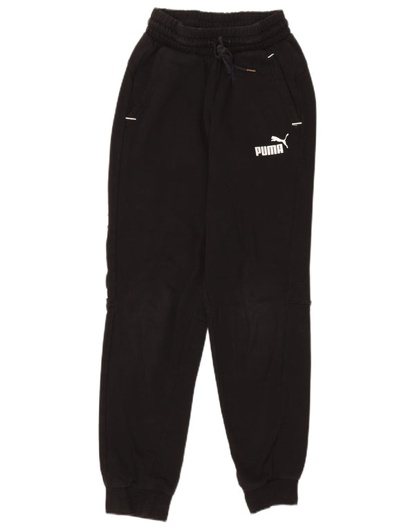 Puma Womens Graphic Trainingshose Jogger UK 6 XS Schwarz Baumwolle