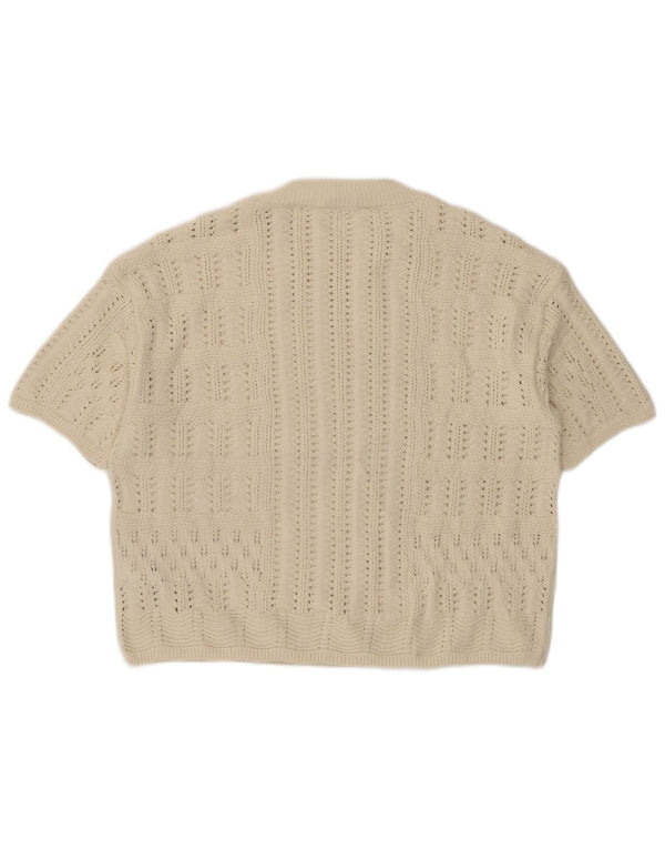 Marks & Spencer Womens See Through Crew Neck Jumper Sweater UK 14 Medium Be