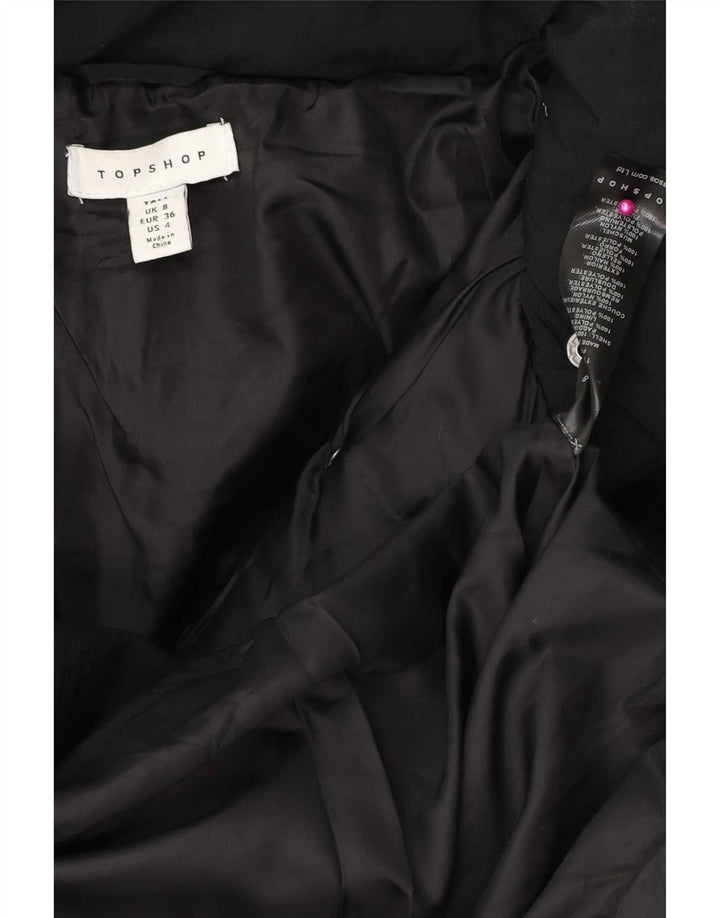 Topshop Damen-Kapuzen-Übergröße, gepolsterte Jacke, Größe S, Schwarz, Polyester